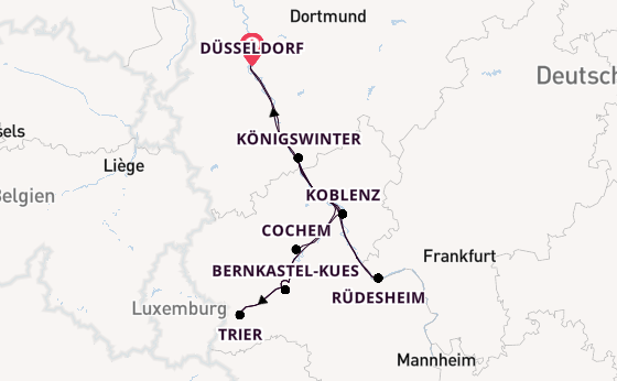 Rhein ab Düsseldorf, Deutschland auf der VIVA ONE