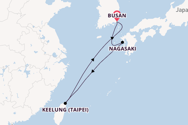 Oost-Azië vanaf Busan, Zuid-Korea met de Costa Serena