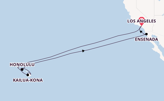 Polynesië vanaf Los Angeles, Verenigde Staten met de Crown Princess