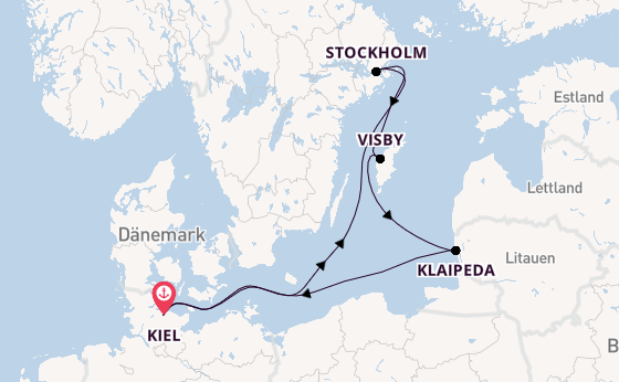 Ostsee ab Kiel, Deutschland auf der VASCO DA GAMA