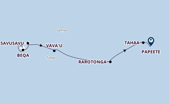Polynesië vanaf Lautoka, Fiji met de Le Jacques Cartier