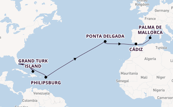 Transatlantic from Miami, Florida, USA with the MSC Seashore