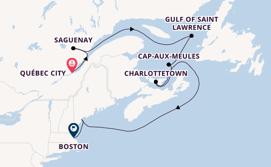 New England from Québec City, Canada with the Zuiderdam