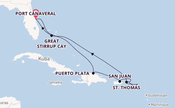 Karibik ab Port Canaveral, USA auf der Norwegian Epic