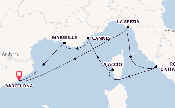 Western Mediterranean from Australia with the Resilient Lady