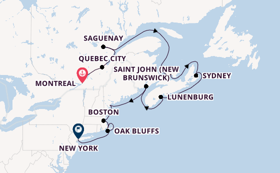 East Coast USA from Montreal, Canada with the Azamara Journey