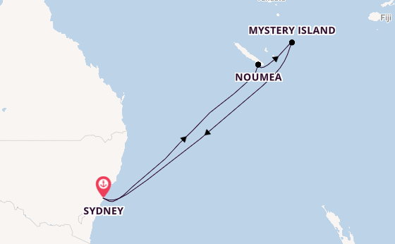 Zuidelijke Stille Oceaan vanaf Sydney, Australië met de Carnival Adventure
