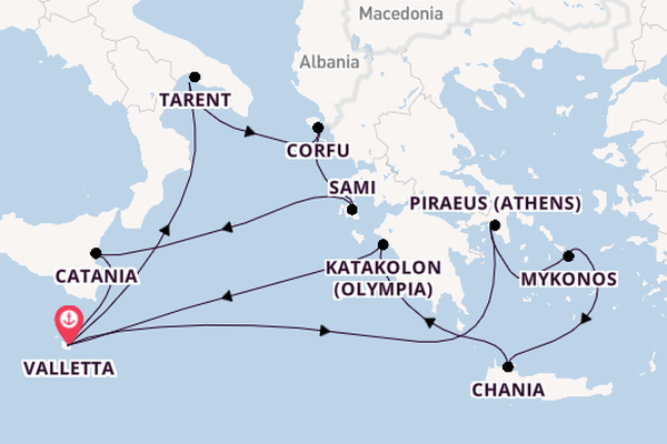 Mediterranean from Valletta, Malta with the Azura