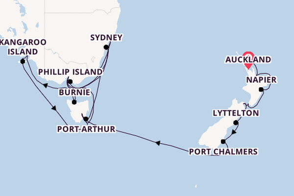 Australia from Auckland, New Zealand with the Westerdam