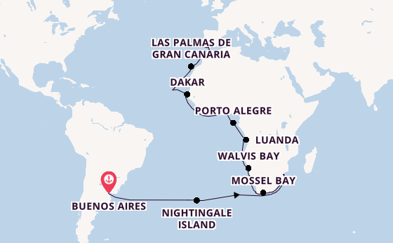 Transatlantic from Buenos Aires, Argentina with the Seabourn Quest