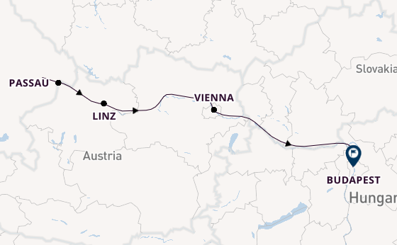 Danube from Vilshofen, Germany with the AmaLea