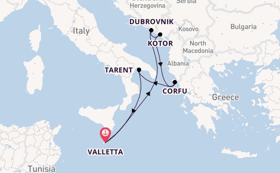 Mediterranean Sea from Valletta, Malta with the Azura