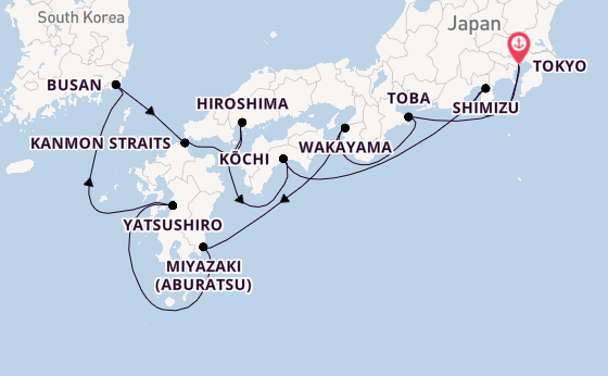 Japan from Tokyo, Japan with the Sapphire Princess