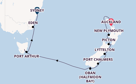 Australië en Nieuw-Zeeland vanaf Auckland, Nieuw-Zeeland met de Amadea