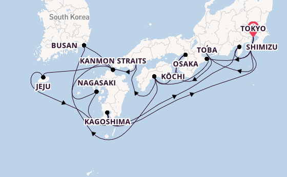 Japan from Tokyo, Japan with the Sapphire Princess