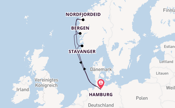 Norwegen ab Hamburg auf der MSC Preziosa