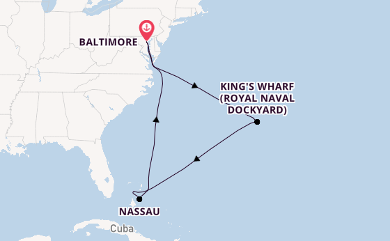 East Coast USA from Baltimore, Maryland with the Vision of the Seas