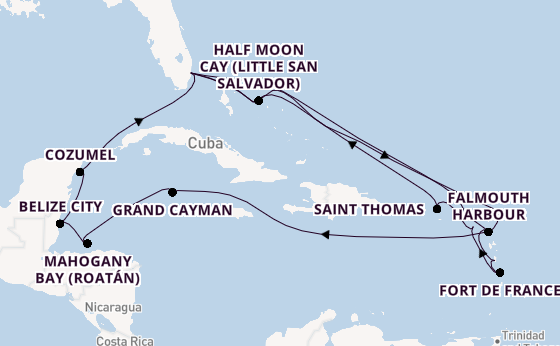 Caribbean from Fort Lauderdale (Port Everglades), Florida with the Rotterdam