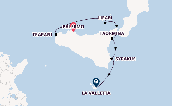 Westliches Mittelmeer ab Palermo, Sizilien auf der Le Boréal