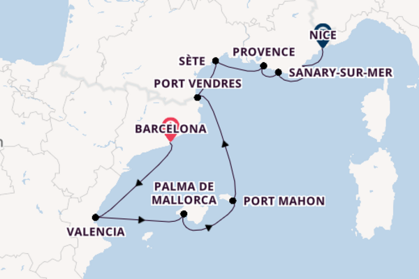 Western Mediterranean from Barcelona, Spain with the Azamara Onward