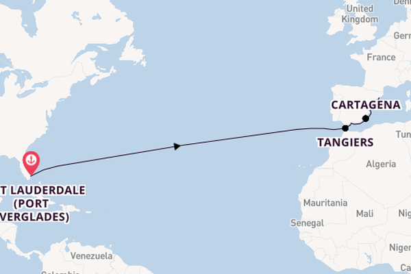 Transatlantic from Fort Lauderdale (Port Everglades), Florida, USA with the Oosterdam