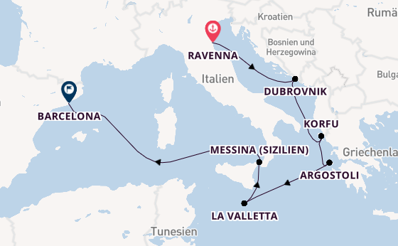 Mittelmeer ab Ravenna, Italien auf der Mariner of the Seas