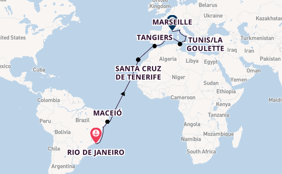 Transatlantic from Rio de Janeiro, Brazil with the MSC Virtuosa