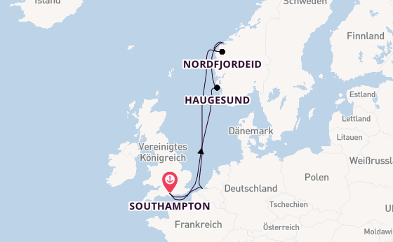Norwegen ab Southampton, Großbritannien auf der Celebrity Apex