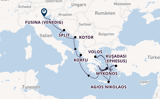 Östliches Mittelmeer ab Piräus (Athen), Griechenland auf der EXPLORA I