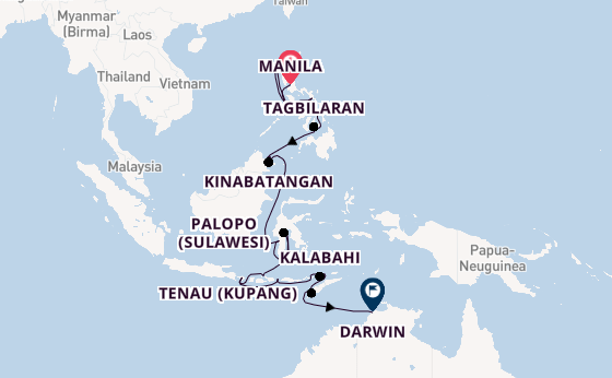 Südostasien ab Manila, Philippinen auf der Silver Cloud