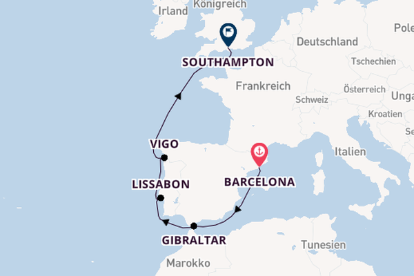 Westliches Mittelmeer ab Barcelona, Spanien auf der Disney Wish