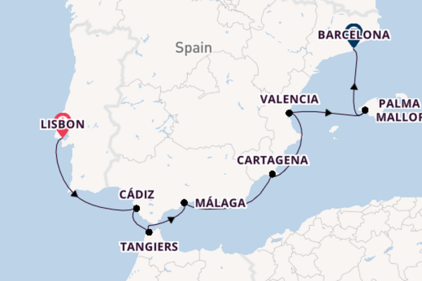 Cruising from Lisbon to Barcelona