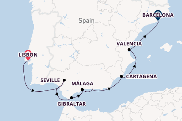 Western Mediterranean from Lisbon, Portugal with the Azamara Journey