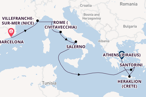 Mediterranean Sea from Barcelona, Spain with the Norwegian Sky