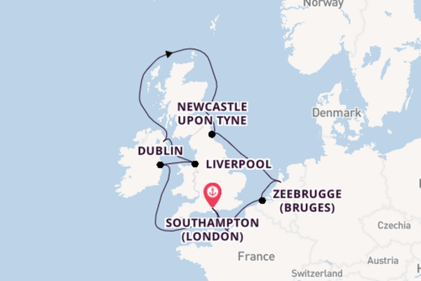 British Isles from Southampton (London), England, United Kingdom with the Norwegian Sky