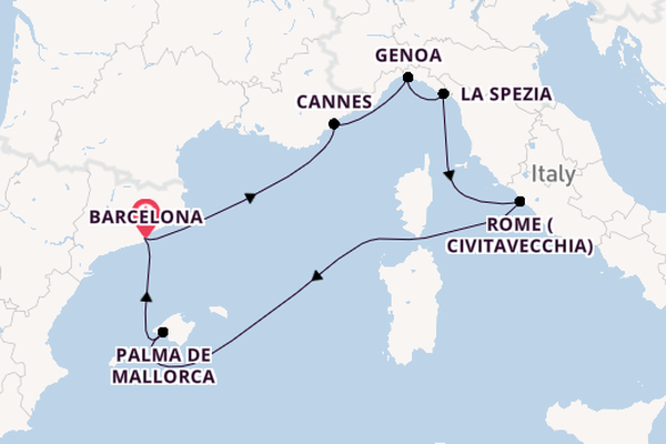 Western Mediterranean from Barcelona with the MSC Seaview