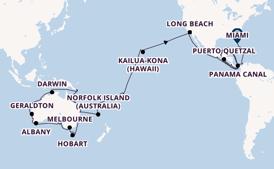 Transpacific from Sydney, Australia with the Seabourn Quest