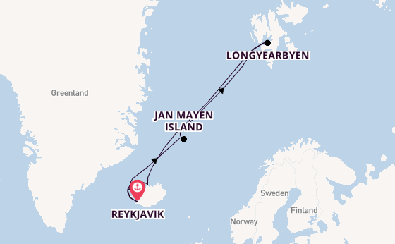 Arctic Ocean from Reykjavik, Iceland with the Seabourn Pursuit