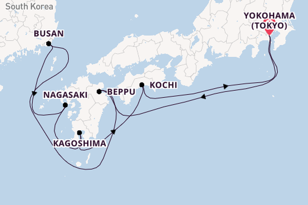 Japan from Yokohama (Tokyo), Japan with the Queen Elizabeth