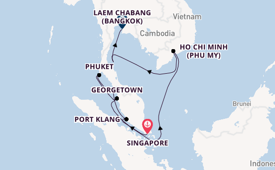 Zuidoost-Azië vanaf Singapore, Singapore met de Riviera