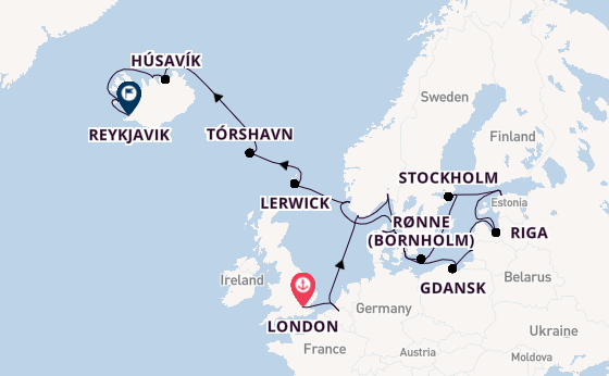 Arctic Ocean from London, England, United Kingdom with the Seabourn Quest
