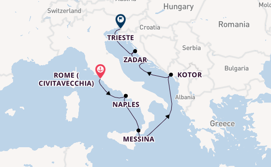 Mediterranean from Rome (Civitavecchia), Italy with the Rotterdam
