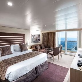 Come aboard the undefined and discover one of 85 cabin categories on a total of 15 decks that can accommodate 6334 passengers. Choose your dream cabin and feel at home on board the undefined!