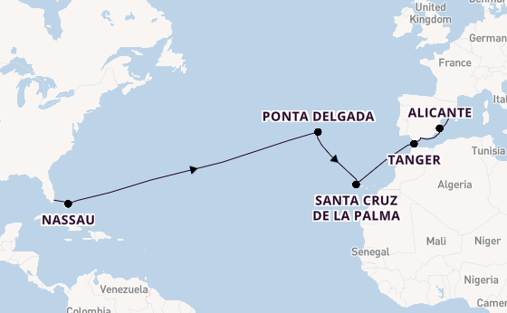 trans-Atlantisch vanaf Miami, Verenigde Staten met de Seven Seas Grandeur