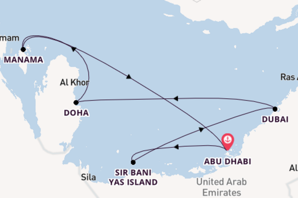 Arabian Gulf from Abu Dhabi, United Arab Emirates with the MSC Euribia