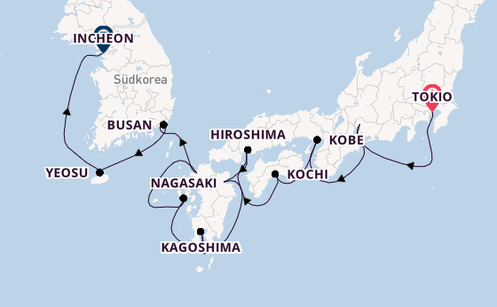 Japan ab Tokio, Japan auf der Azamara Pursuit