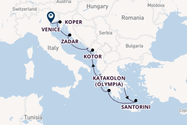 Sailing from Athens (Piraeus) via Katakolon (Olympia)