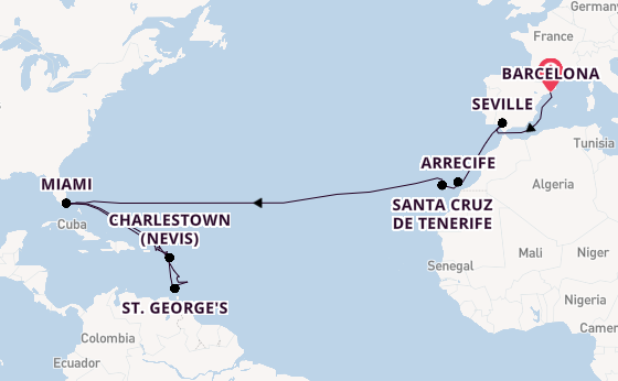 Transatlantic from Barcelona, Spain with the Queen Elizabeth