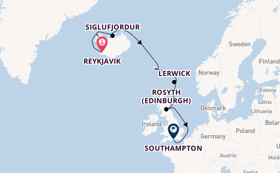 British Isles from Reykjavik, Iceland with the EXPLORA IV