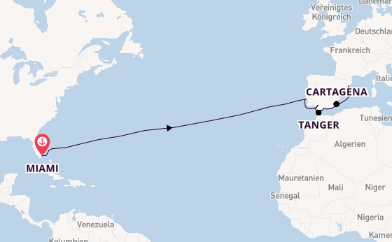 Transatlantik ab Miami auf der Celebrity Xcel